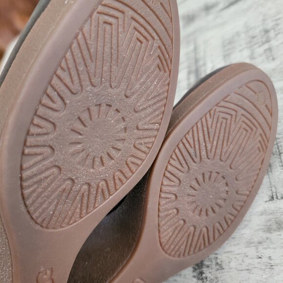 UGG Meredith Wedge Brown Leather Bootie 11 - Picture 7 of 16